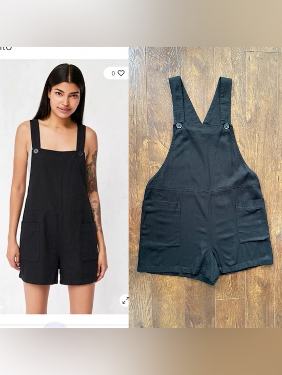 twik Pants - Twik Simons Linen Blend Romper With Pockets. Medium. Black
